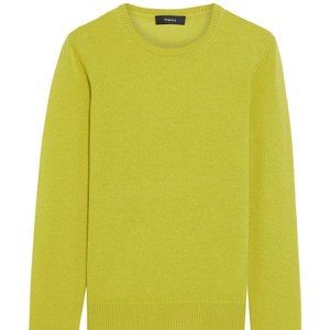 Theory cashmere crew neck - size small - chartreuse